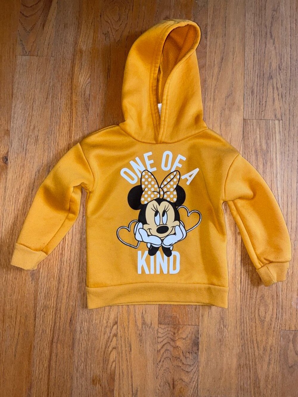 Disney Minnie Mouse One of a Kind Yellow Hoodie Girls 3T